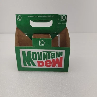 PAQUETE DE 6 PORTABOTELLAS VINTAGE DE CARTÓN VERDE MOUNTAIN DEW para 10 oz. BOTELLAS Foto 1 de 4