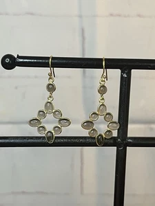 Rauchquarz diamantförmige Ohrhänger in 18kyg über 925 Silber 1,5" - Bild 1 von 6