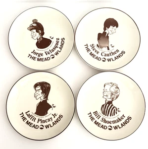 Set Of 4 Meadowlands Belcrest 1983 Retired Jockeys Caricatures Collector Plates - Picture 1 of 7