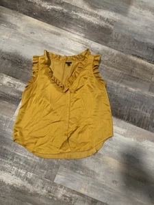 Ann Taylor Gold Ärmelloses Rüschen Top - Bild 1 von 4