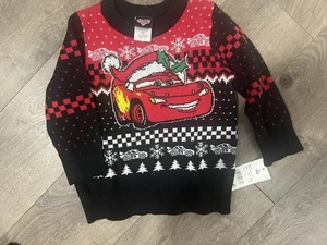 Disney Cars Christmas Sweater Size 18 Months New - Picture 1 of 2