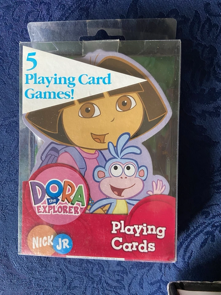 Dora The Explorer NEW Sealed JUMBO Shaped Cards Nick Jr 5 GAMES in 1 Set FREE SH - Image 1 of 3