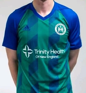 nwt adidas HARTFORD Athletic Home USL Soccer Jersey Kit Shirt Green Blue L - Picture 1 of 20