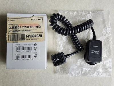 CANON OFF-CAMERA SHOE CORD 2 for EOS Film cameras with any Canon A-TTL Speedlite - Image 1 of 3