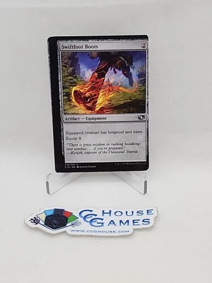 Swiftfoot Boots MISPRINT TWISTED MISCUT Commander 2014 MTG Magic *CCGHouse* - Image 1 of 4