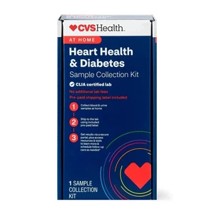 Kit de prueba casera CVS Heart Health & Diabetes sin cuotas de laboratorio - caducidad 5/27 - nuevo sellado - Imagen 1 de 9
