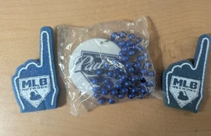 San Diego Padres MLB Baseball Mardi Gras Beads & 2 Small Foam Fingers - Picture 1 of 1