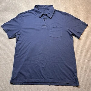 LL Bean Mens Short Sleeve Polo Navy Medium Lightweight - Picture 1 of 5