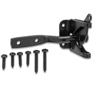 Self Locking Automatic Gravity Lever Fence Gate Latch, Steel, Black - Picture 1 of 2