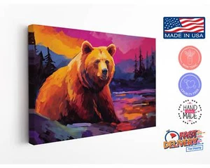 Ölgemälde Bär im Stil des Fauvismus hochwertiger Leinwanddruck - Wall De - Bild 1 von 9