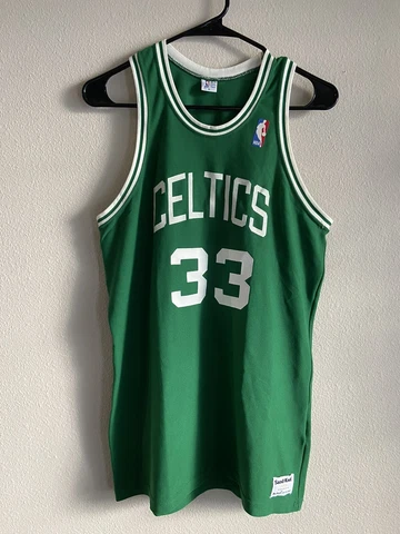 Vintage Boston Celtics Jersey Mens Green/White Larry Bird Sand Knit Large Cover