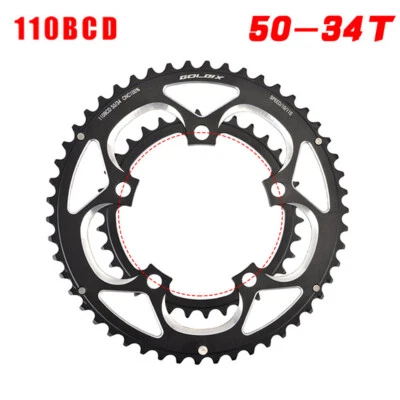 110bcd Chainring Road Bike Crankset 34T 50T Aluminum Tooth Plate Bicycle Parts - Image 1 of 4