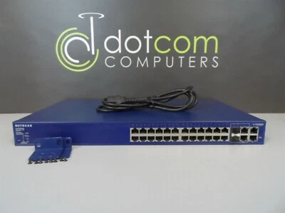 Netgear FS728TP Prosafe 24+4 PORTS 10/100 Smart PoE Switch with Rack Ears - Image 1 of 4