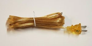 12' CLEAR GOLD PLASTIC COVERED LAMP CORD SET POLARIZED PLUG 18/2 SPT-1 46722JB - Picture 1 of 4