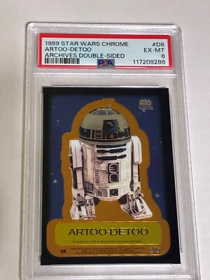 1999 Topps Star Wars Chrome #D8 R2D2 Archives Double-Sided PSA 6  Card EX-MT - Image 1 of 4