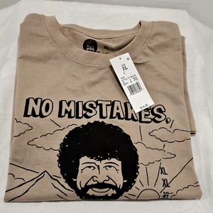 NWT Bob Ross Trademarked T-shirt Size XL Tan Color Cotton/Polyester Blend - Picture 1 of 4