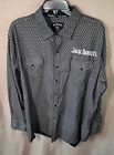 Jack Daniels Embroidered Patterned Pearl Snap Shirt 2XL Black Pockets Whiskey 7