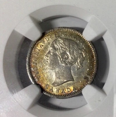 1872H Canada  NGC AU Details  10 Cent  Sharp Coin  Good Eye Appeal Nice Colour - Image 1 of 4