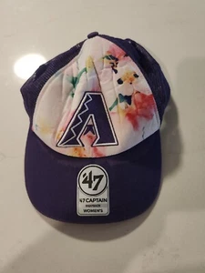 Mütze Kappe Damen Arizona Diamondbacks 47 Marke Mesh Druckknopflasche verstellbar Blumenmuster - Bild 1 von 13