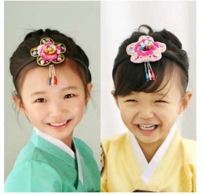 Accesorio de diadema Hanbok tradicional coreano fiesta de año nuevo bebé niña Foto 1 de 4