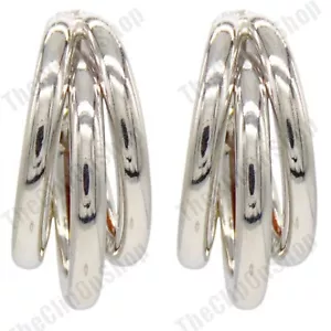 Fake Clip On Earrings Ear Crystal Silver Non-piercing Zircon Unisex Clip-on Gift - Picture 1 of 5