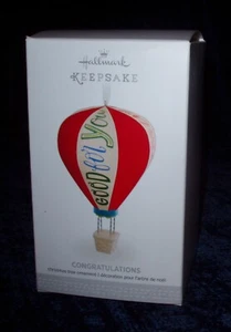 NEW Hallmark CONGRATULATIONS Hot Air Balloon Porcelain Keepsake Ornament Undated - Picture 1 of 6
