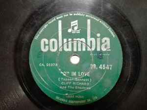 CLIFF RICHARD SHADOWS I love you/'D' in love RARE 78 RPM RECORD 10" G+ - Picture 1 of 2