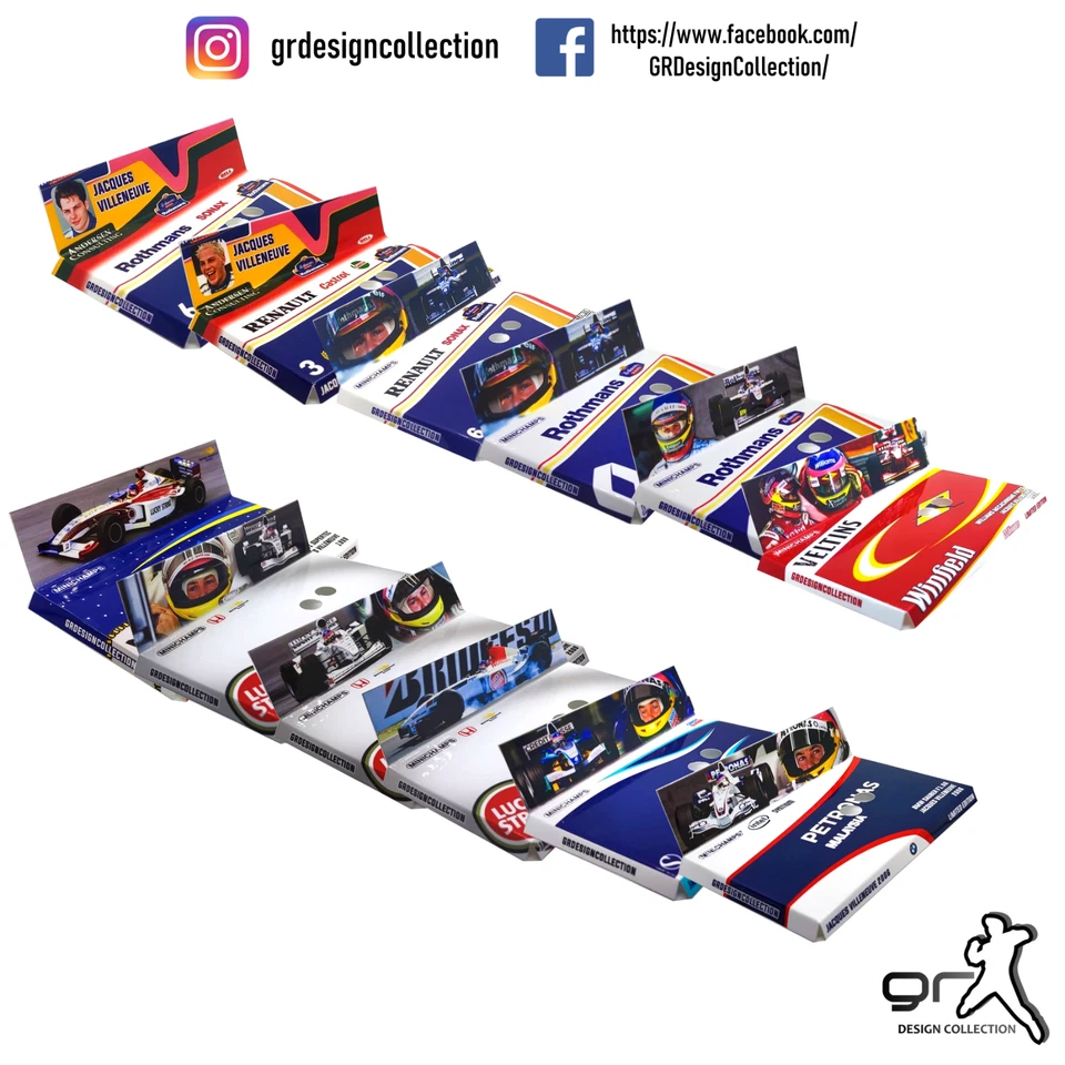 [F1 Minichamps] JACQUES VILLENEUVE COLLECTION Pack CUSTOM INLAY / 1:43 - Immagine 1 di 1