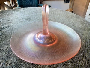 FENTON VELVA ROSE STRETCH GLAS #317 MITTELGRIFF SCHALENFÖRMIG 9,5" OBSTTABLETT - Bild 1 von 5