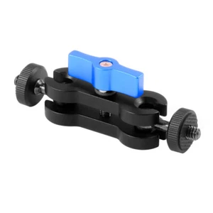 Für GoPro ActionCam Metall Verlängerung 2 Kugelgelenke 2KG 1/4 Zoll auf 1/4 blau - Bild 1 von 9