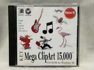 Softkey Mega Clip Art 15,000 CD Rom 1995 Fully Scalable Masterpieces LikeNew - Bild 1 von 3