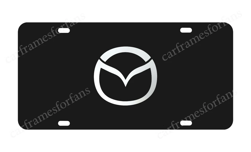 Matrícula MAZDA negra hecha a medida de acero inoxidable Foto 1 de 1