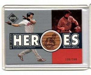 2002 Upper Deck Diamond Connection #460 Russell Branyan BLH Bat 139/200 Indians