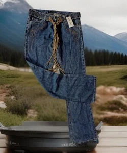 DKNY DAMEN ROCK ANGEL BLAUE JEANS MIT QUASTENGÜRTEL GRÖSSE 4 NEU MIT ETIKETT - Bild 1 von 5