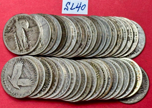 New Listing90% Silver Standing Liberty Quarters 40-Coin Roll (w/Full Dates) #Sl40