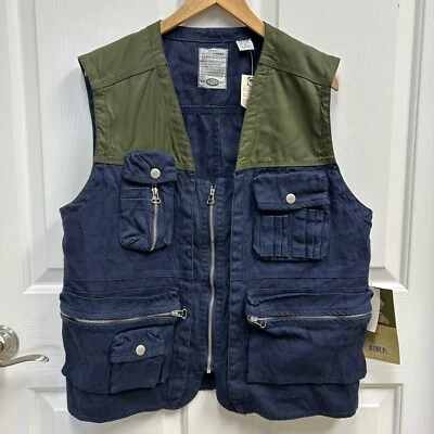 Bugle Boy Mens M Vest Wetlands Fishing Navy Green Outdoors Activewear NOS w Tags - Image 1 of 4