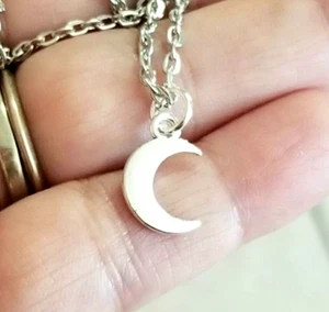 Silver Moon Necklace Crescent Moon Pendant Necklace Crescent Moon Jewelry - Picture 1 of 4