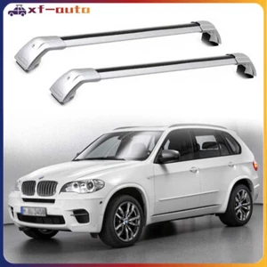 Fits for BMW X5 E70 2012-2013 Lockable Crossbar Roof Rack Rails 2PCS Silver - Picture 1 of 13