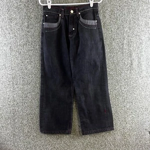 Coogi Youth Boys Jeans 16 28X26 Black Casual Skater Cybergoth Baggy - Picture 1 of 12