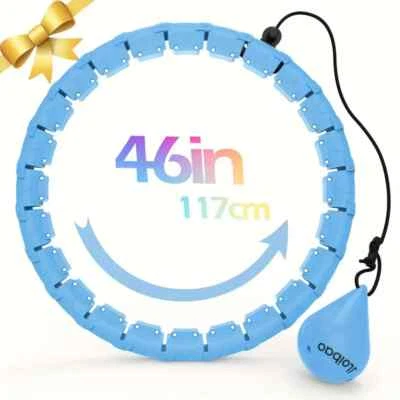 JOKBEN Smart Hula Hoop Reifen zum Abnehmen Fitness XL mit 24 Gliedern BLAU