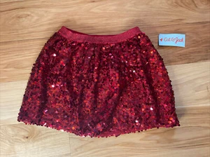 Cat & Jack Girls' Size XS Extra Small 4/5 Red Sequin Tutu Skirt Holiday - Picture 1 of 4