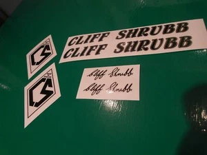 Decalcomanie vintage Cliff Shrubb. Nuova opera d'arte, stampa dettagliata colore nero - Foto 1 di 1