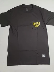 T-shirt skateboard Grizzly Griptape taglia S All City tasca nera streetwear - Foto 1 di 8
