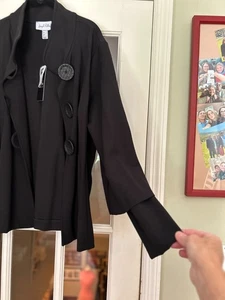 Joseph Ribkoff Black Blazer Buttons Front Closure Coat Sz 20 NWT - Picture 1 of 8