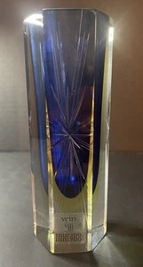 Murano Vetri Bud Vase Glass Clear Blue Cut Pattern #19 On The Sticker - Picture 1 of 10