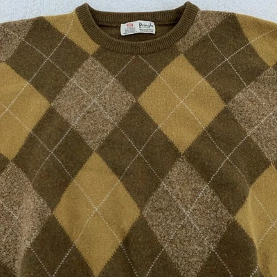 Suéter de Lana de Cordero Pringle Argyle De Colección Para Hombre Grande Escocia Pullover Años 90 Foto 1 de 4