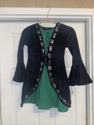 Disney Hocus Pocus Niñas Disfraz Vestido Negro Terciopelo Winnifred Sanderson Talla 4-5 Foto 1 de 3