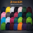 AWDis Kids Hoodie Boys Girls Soft Cotton Sweat School Leavers Casual - 2 for £21