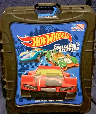 Hot Wheels Carry Case Holds 110 Cars. Comes with 11 vehicles 2 Treasure Hunts. - Image 1 of 4