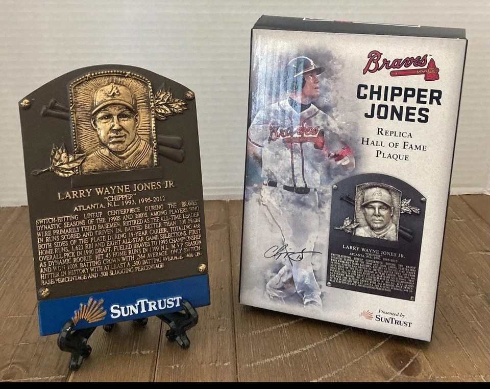 Atlanta Braves Chipper Jones Replica Hall of Fame Plaque, In Box - Image 1 of 4